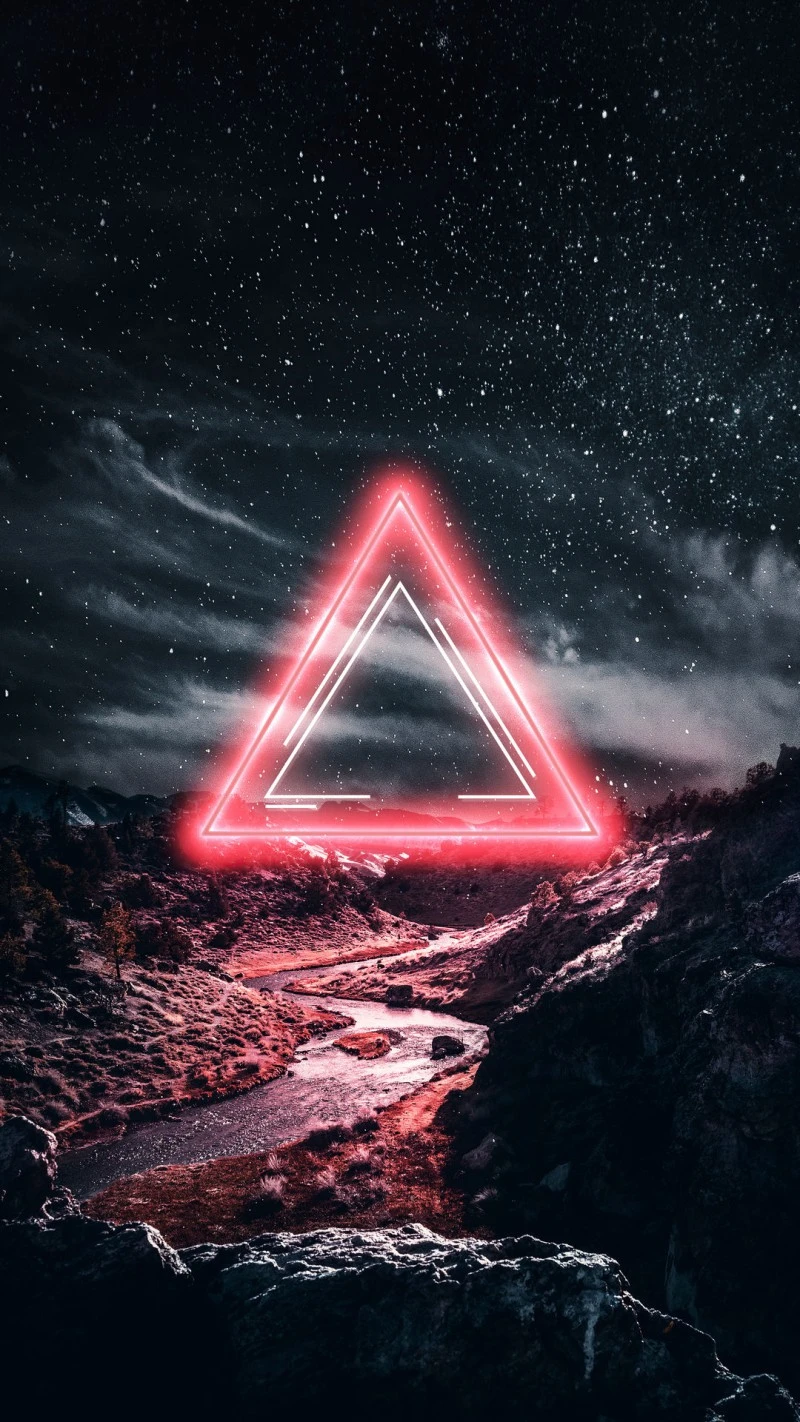 Cosmic Triangle 4K Mobile Wallpaper