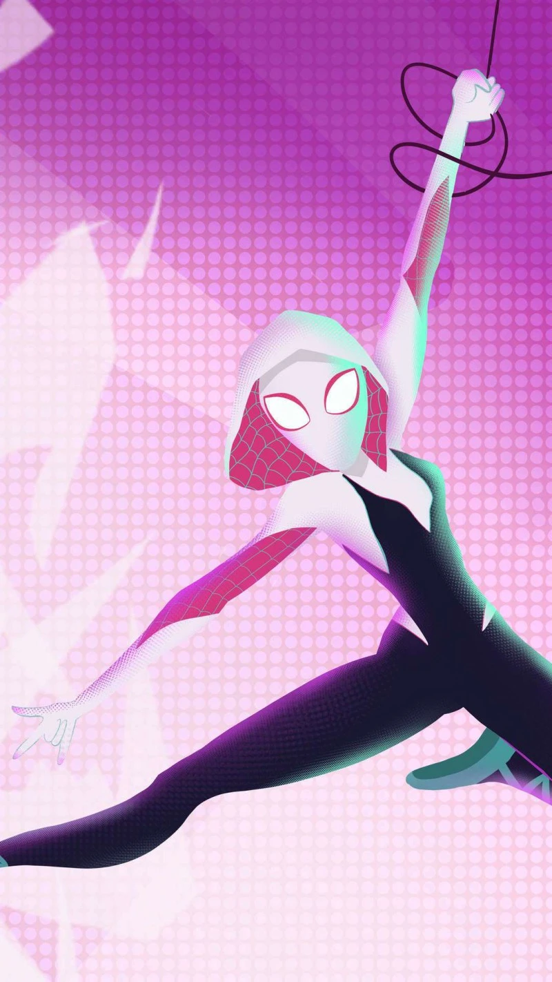 Spider-Gwen: A Stylish and Agile Heroine 4K Mobile Wallpaper