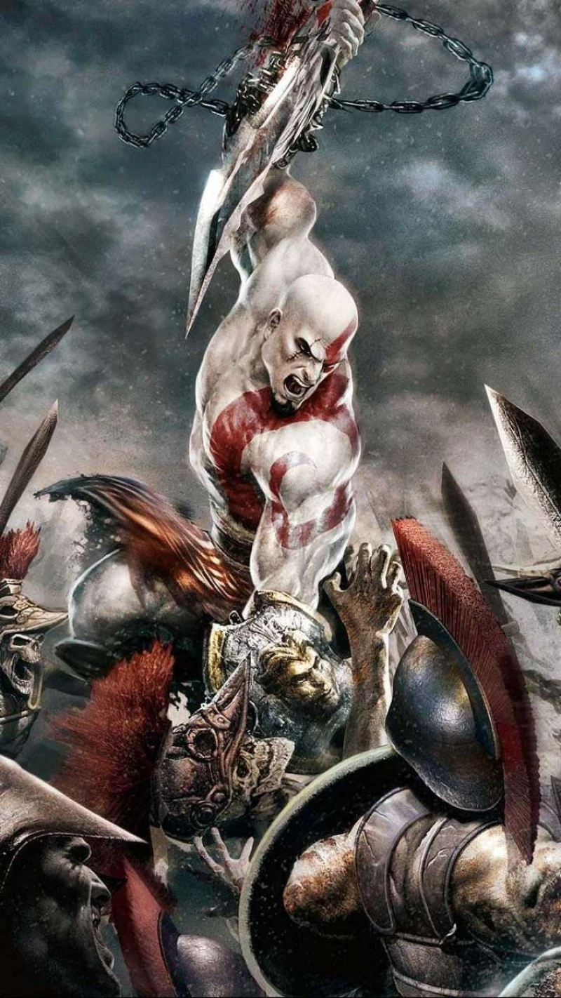 Kratos in Battle 4K Mobile Wallpaper