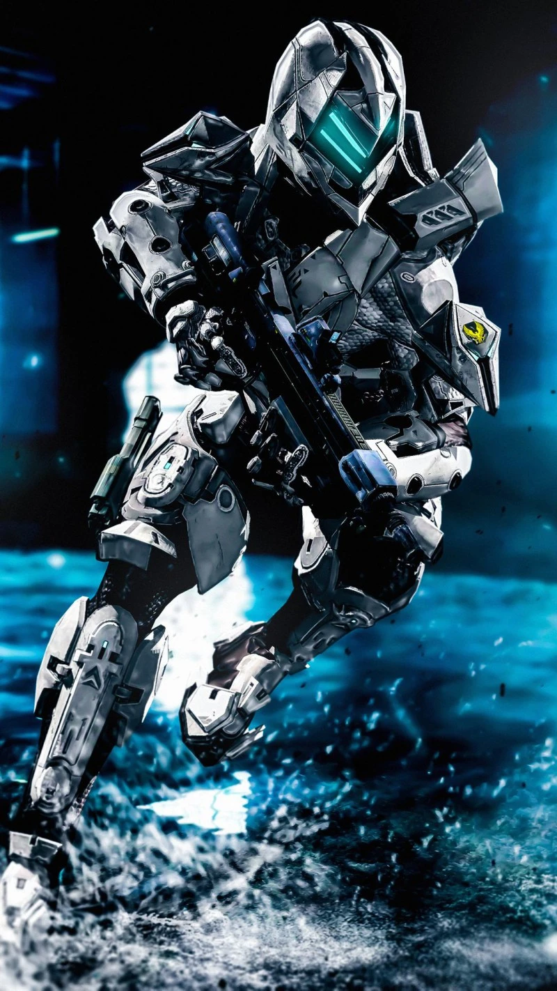 Cybernetic Warrior 4K Mobile Wallpaper