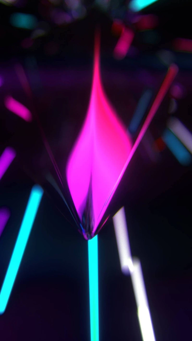 Neon Crystal 4K Mobile Wallpaper