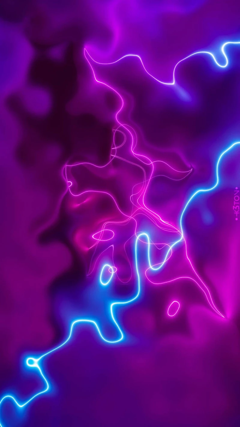 Neon Fluid 4K Mobile Wallpaper