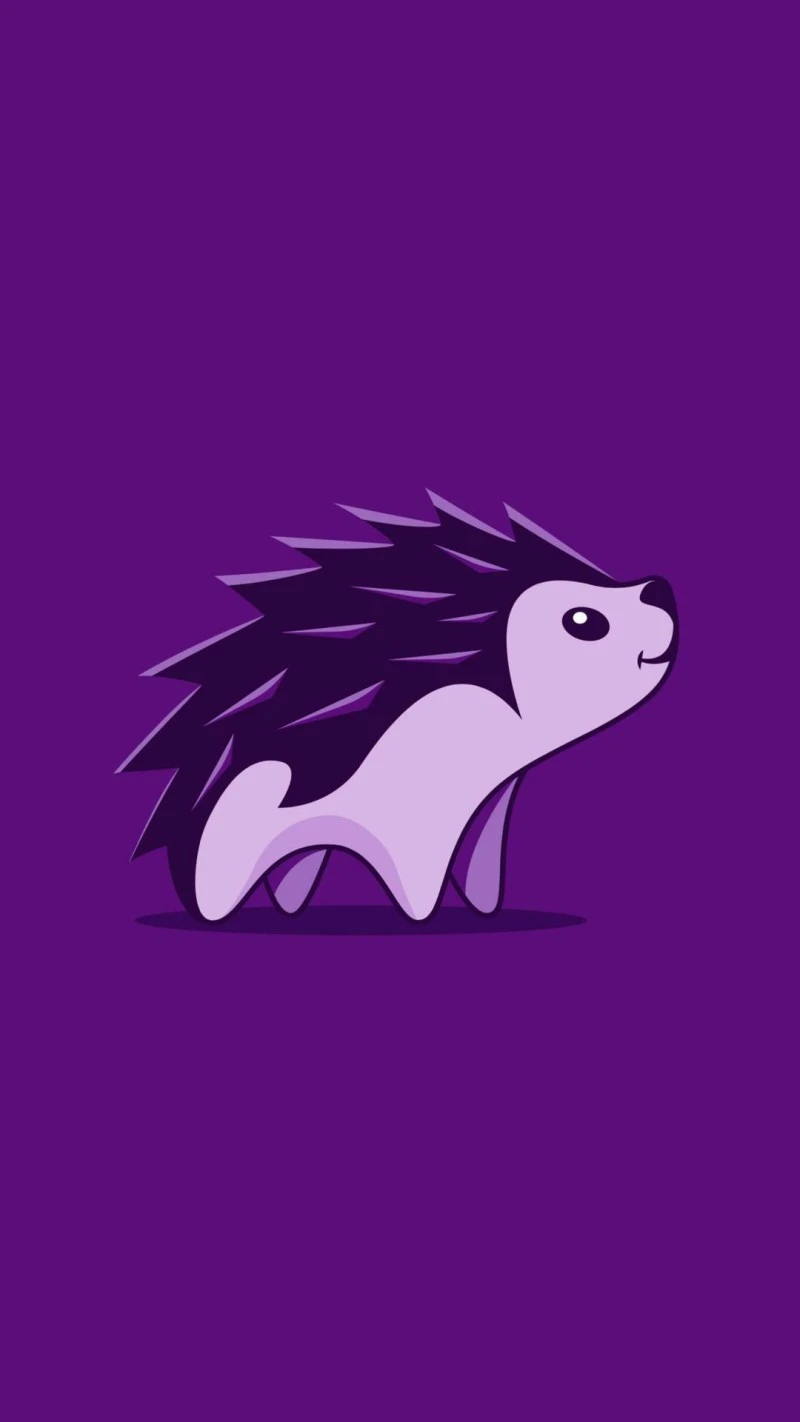 Cute Purple Hedgehog 4K Mobile Wallpaper