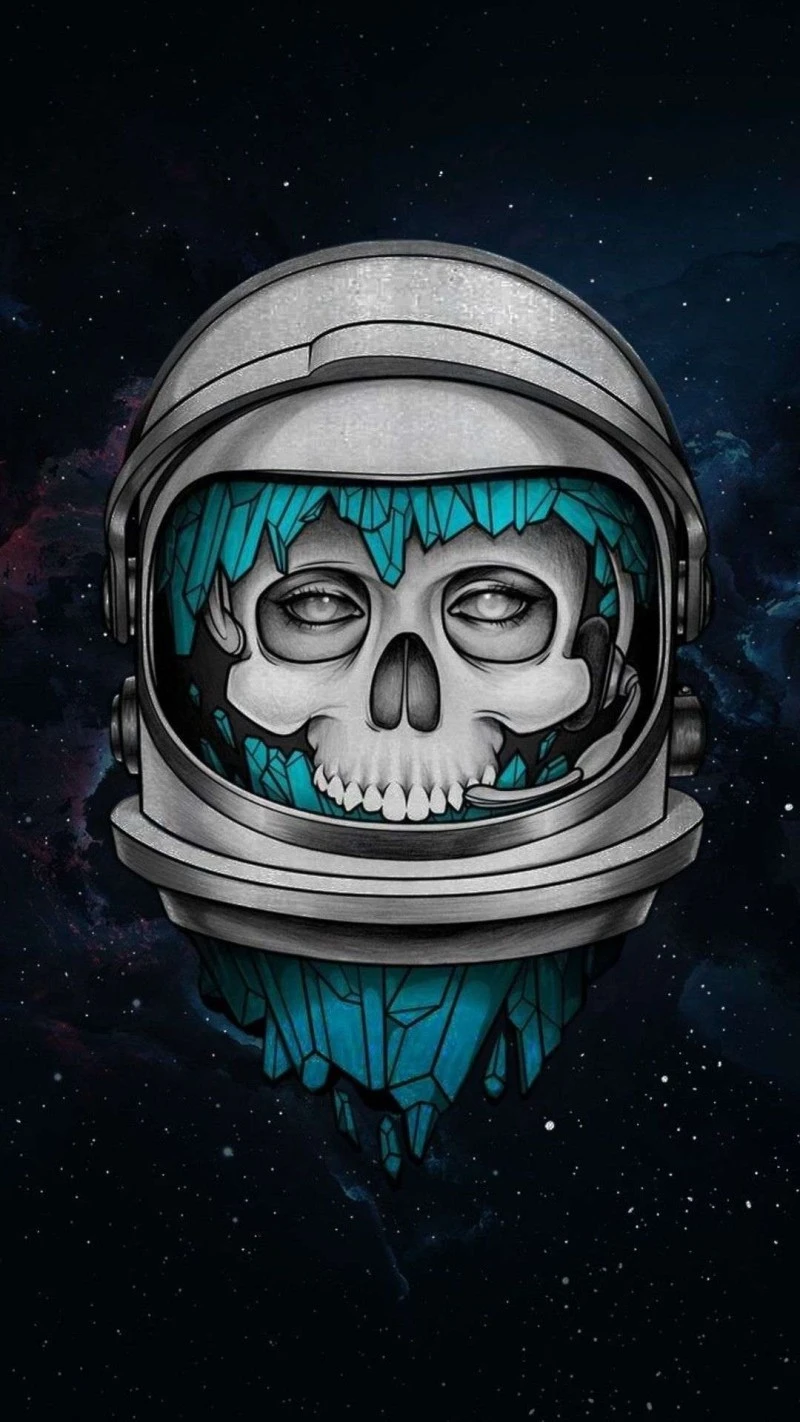 Crystal Skull Astronaut 4K Mobile Wallpaper
