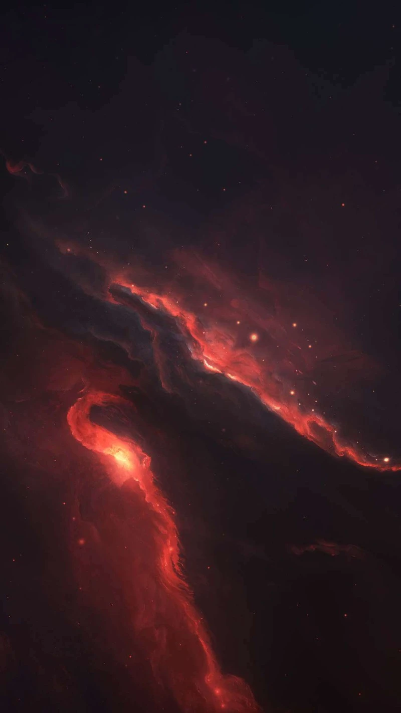 Fiery Nebula in Deep Space 4K Mobile Wallpaper