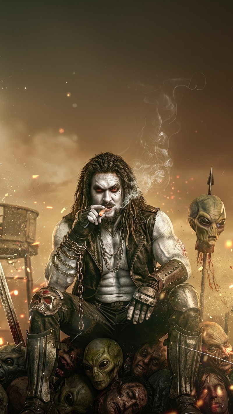 4K mobile wallpaper Warrior Smoking - high resolution for Android and iPhone