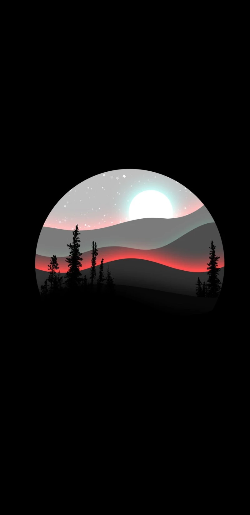Moonlit Mountain Silhouette 4K Mobile Wallpaper