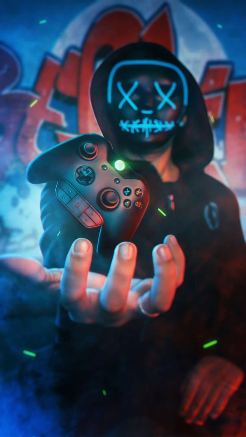 Gamer in the Night 4K Mobile Wallpaper