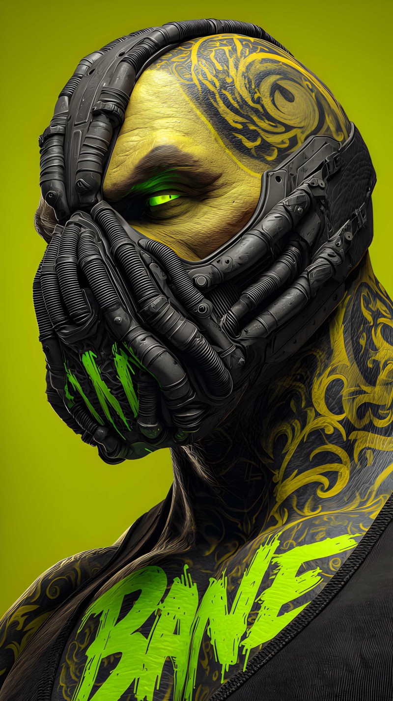Vibrant Green Bane Portrait Dark Comic Style Wallpaper 4K Ant Wallpaper