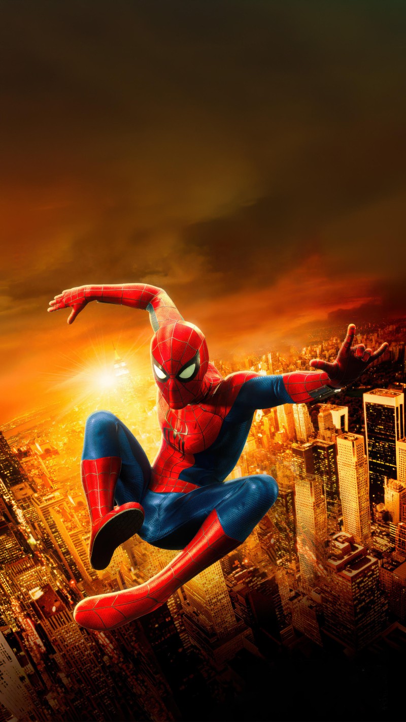 4K mobile wallpaper Spider-Man in the City - high resolution for Android and iPhone