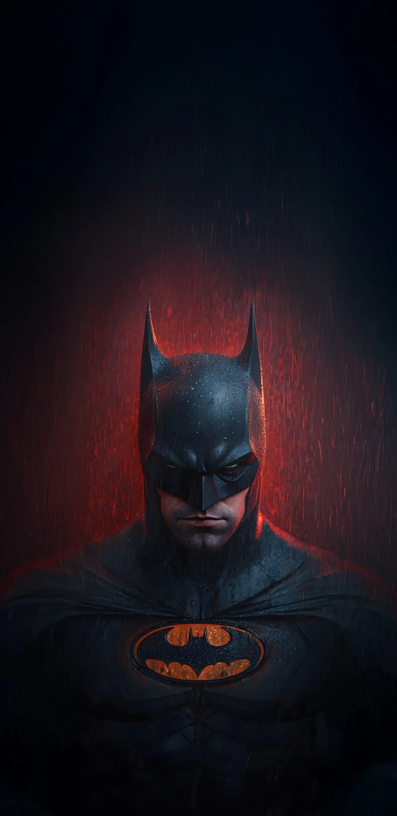 Batman in the Rain 4K Mobile Wallpaper