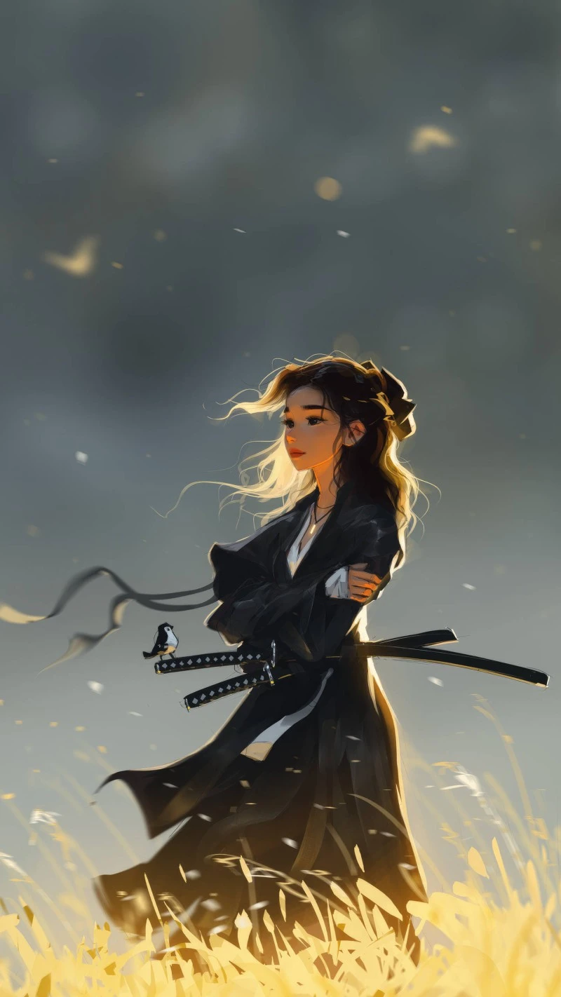 Samurai Girl 4K Mobile Wallpaper