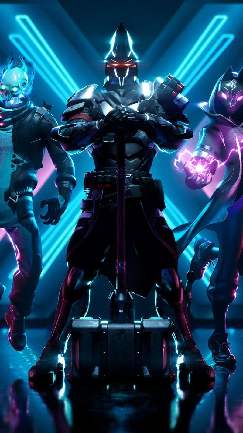 Fortnite Skins:  The Knights of Neon 4K Mobile Wallpaper