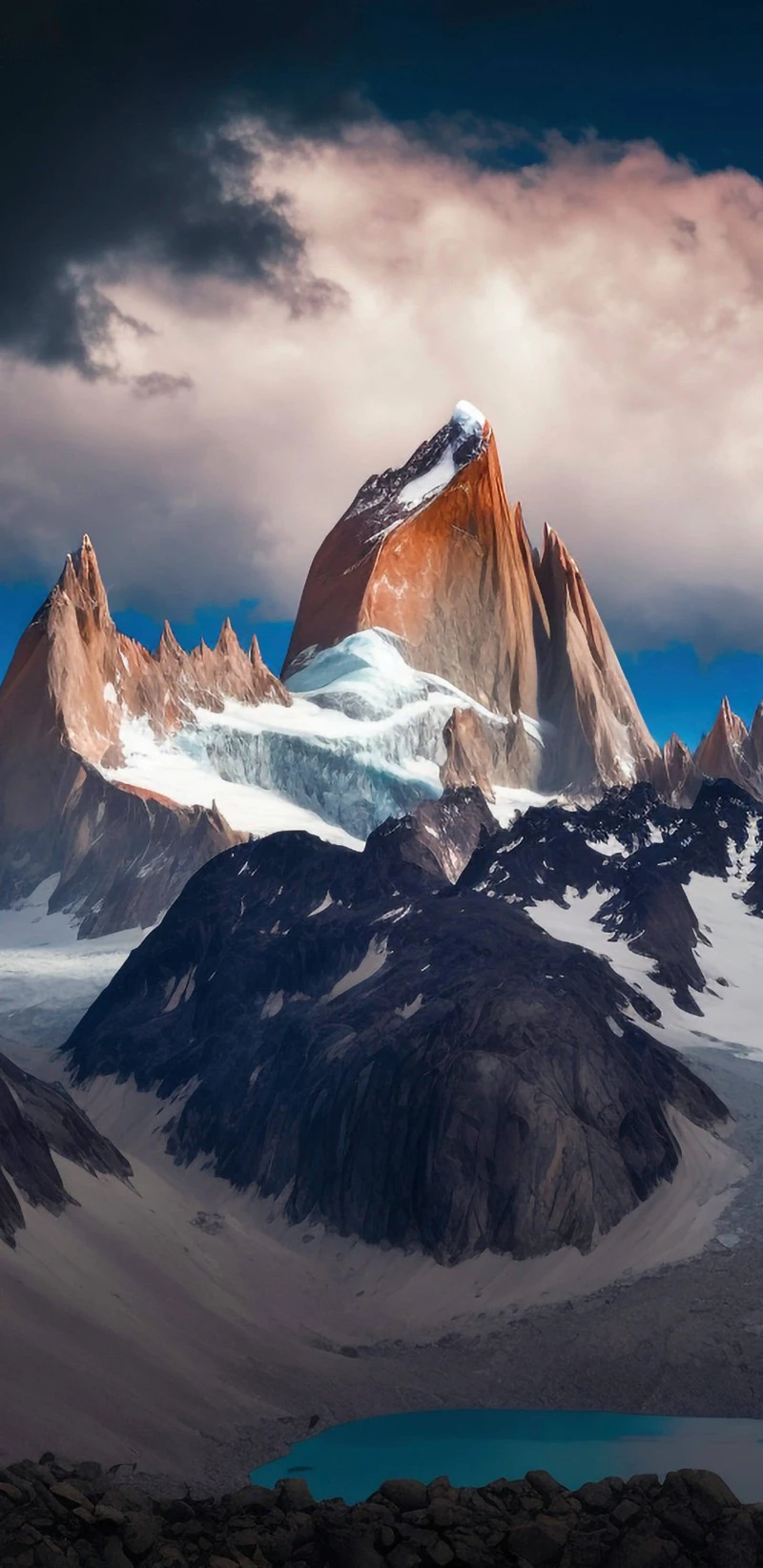 Dramatic Mountain Peak 4K Mobile Wallpaper