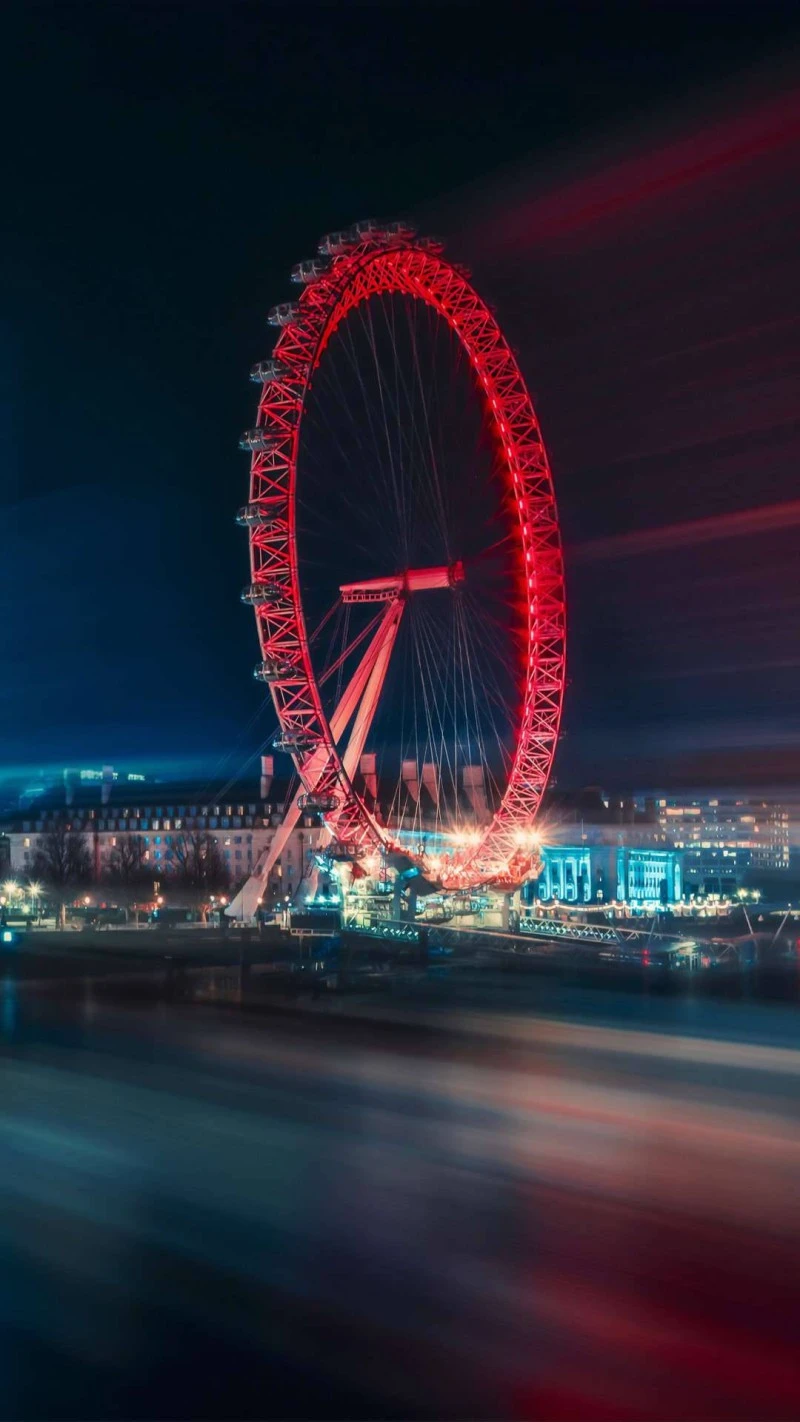 London Eye at Night 4K Mobile Wallpaper