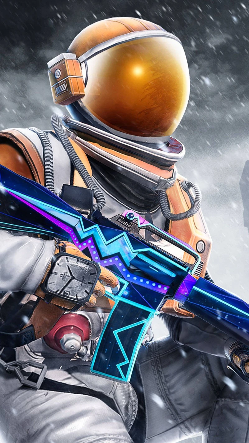 Fortnite Astronaut with Weapon 4K Mobile Wallpaper