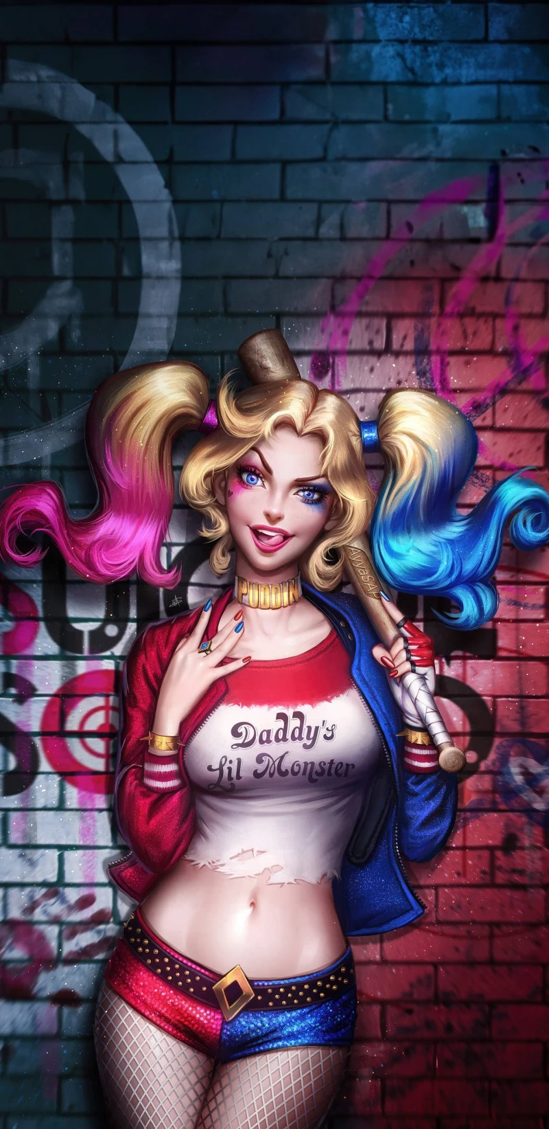Harley Quinn: Classic Comic Book Style 4K Mobile Wallpaper