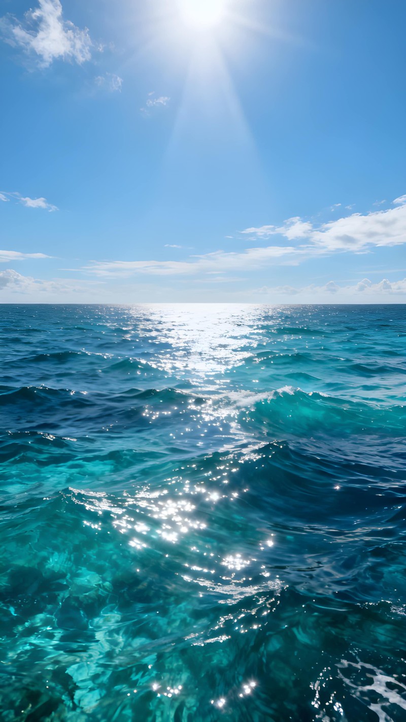 Serene Ocean Waves on a Sunny Day Nature Wallpaper 4K X Wallpaper