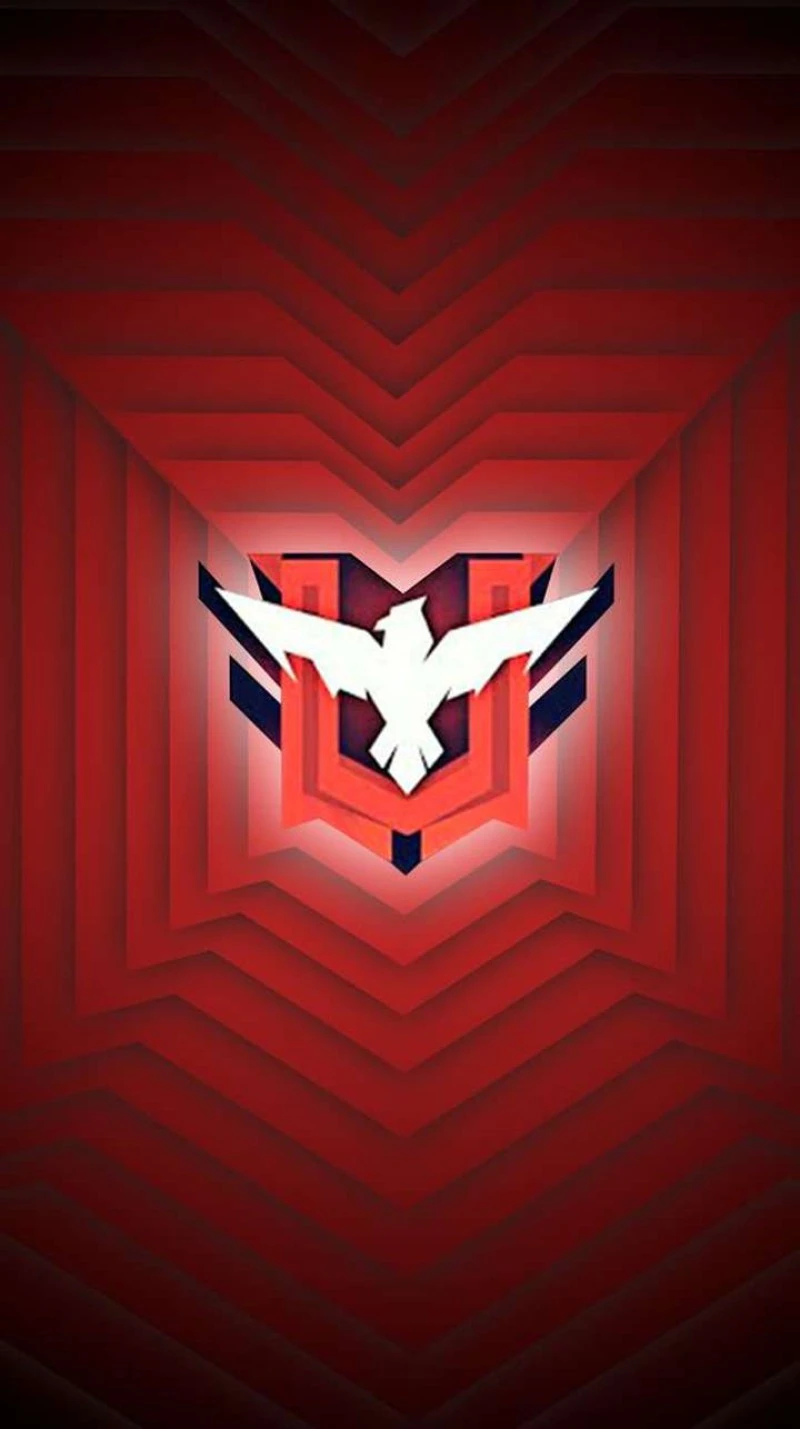 Free Fire Red Eagle Emblem 4K Mobile Wallpaper