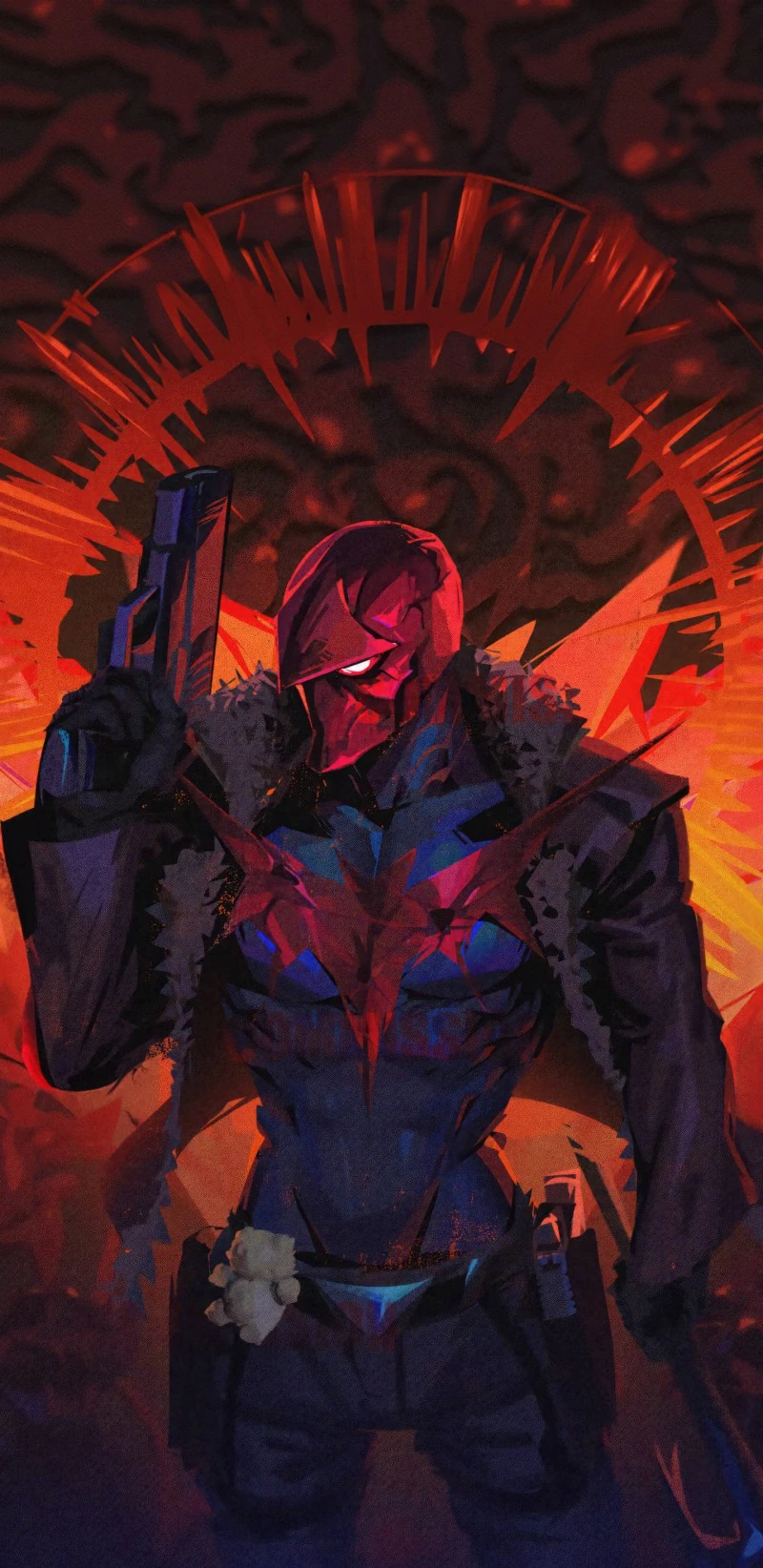 Red Hood: Gritty Portrait 4K Mobile Wallpaper