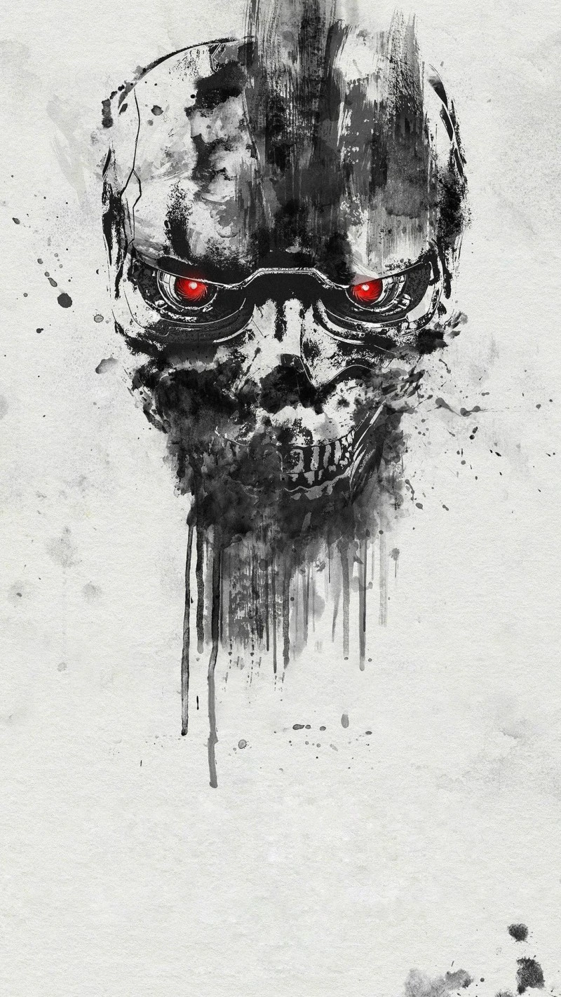 Cyberpunk Skull 4K Mobile Wallpaper