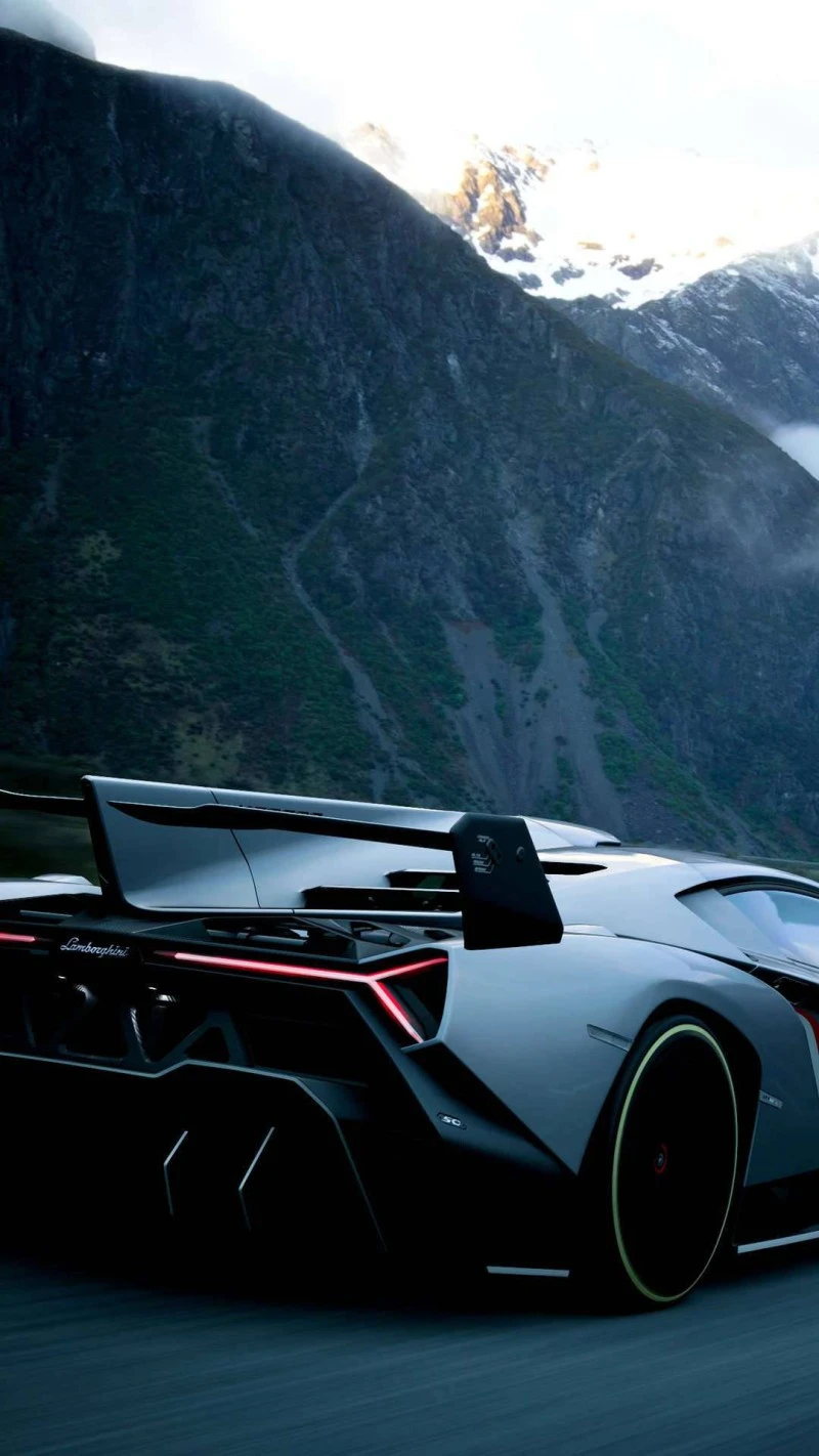 Lamborghini Centenario Roadster in the Mountains 4K Mobile Wallpaper