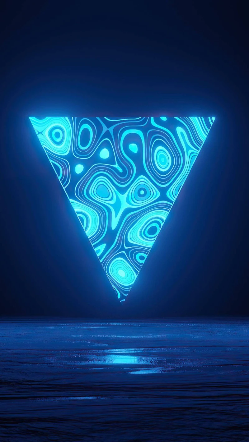 Neon Triangle with Swirling Pattern 4K Mobile Wallpaper