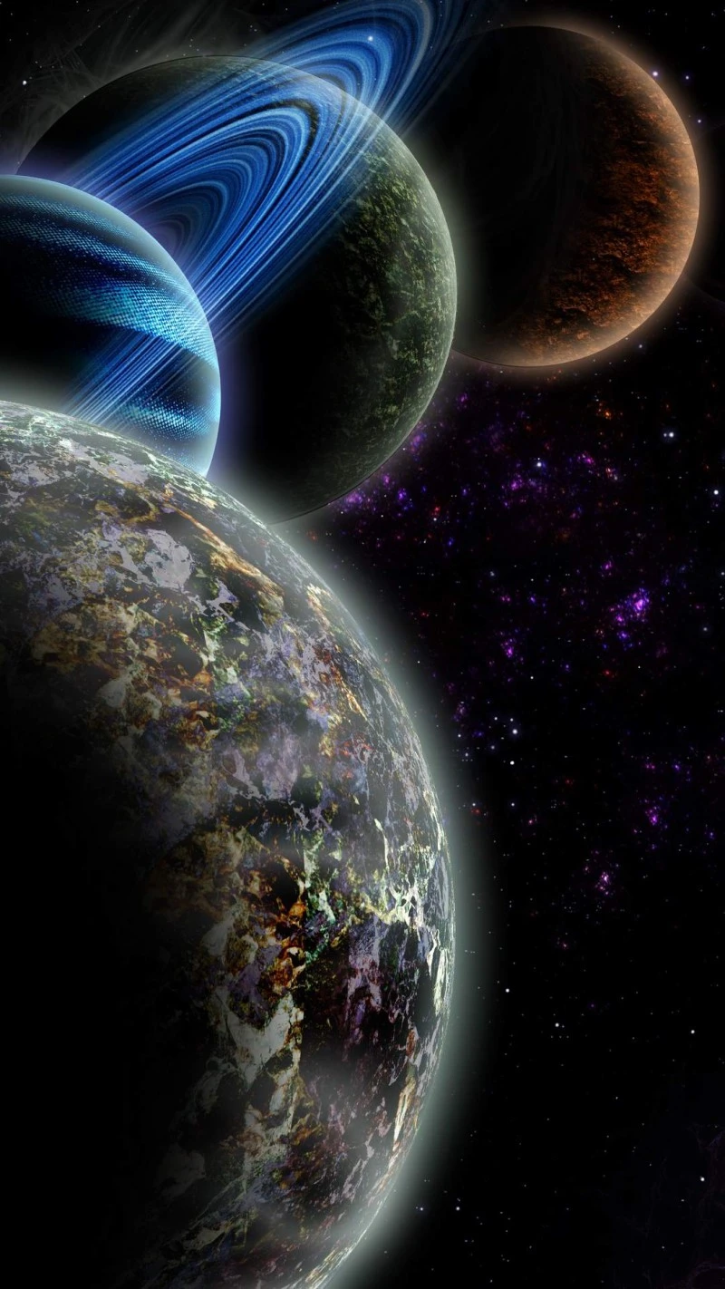 Alien Planetary System 4K Mobile Wallpaper