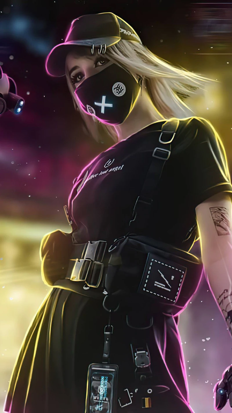 Cyberpunk Girl DJ 4K Mobile Wallpaper