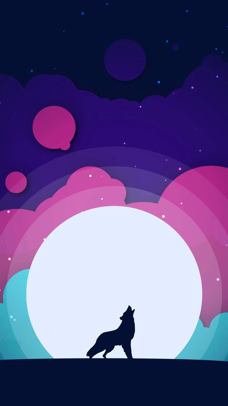 Howling Wolf Under the Moon 4K Mobile Wallpaper