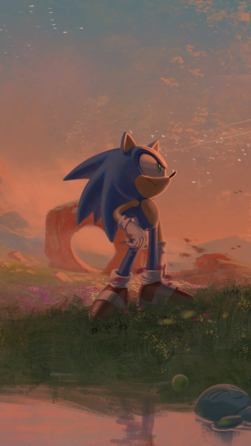 Sonic the Hedgehog at Sunset 4K Mobile Wallpaper