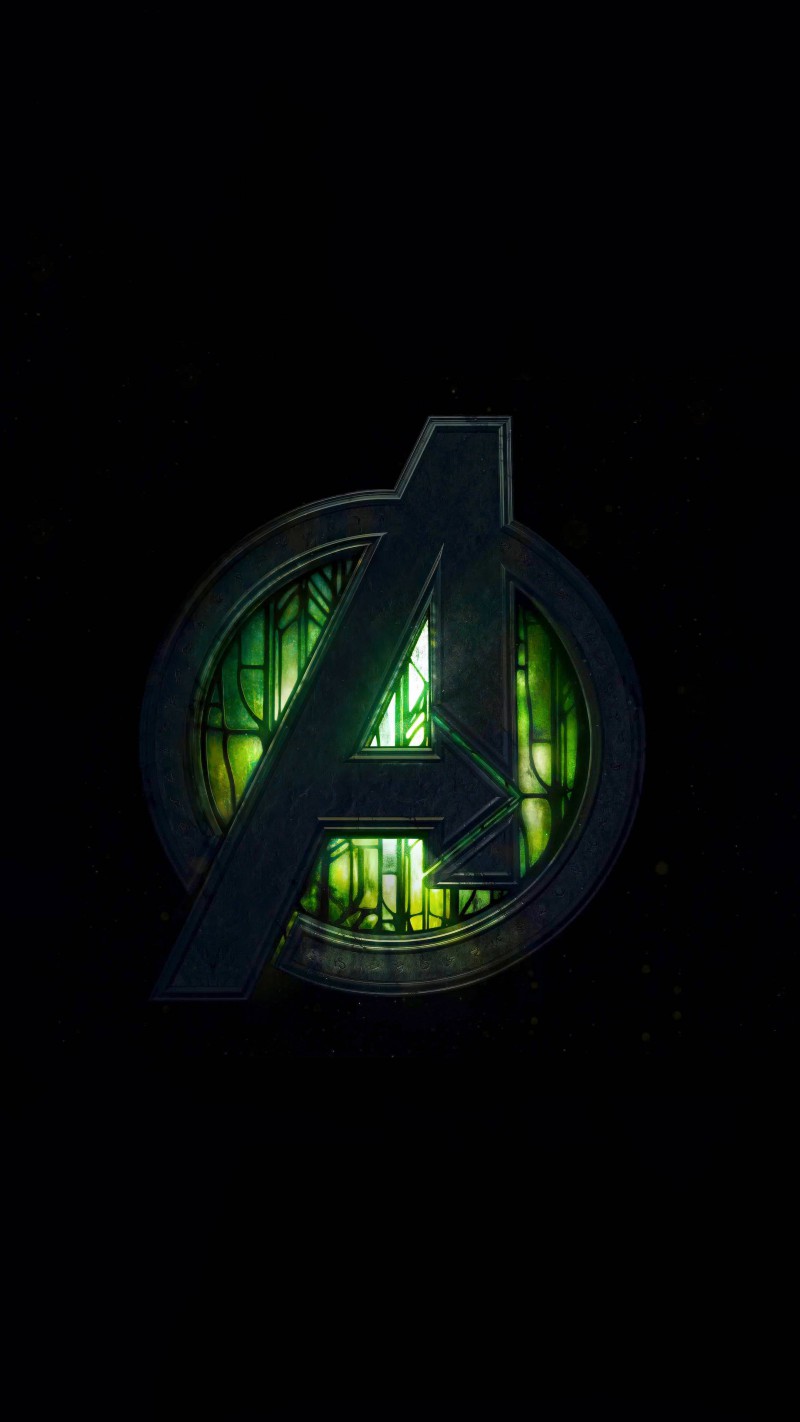 Avengers Logo Green Neon 4K Superhero Wallpaper