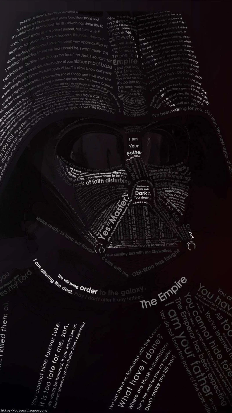 Darth Vader Typography Art 4K Mobile Wallpaper
