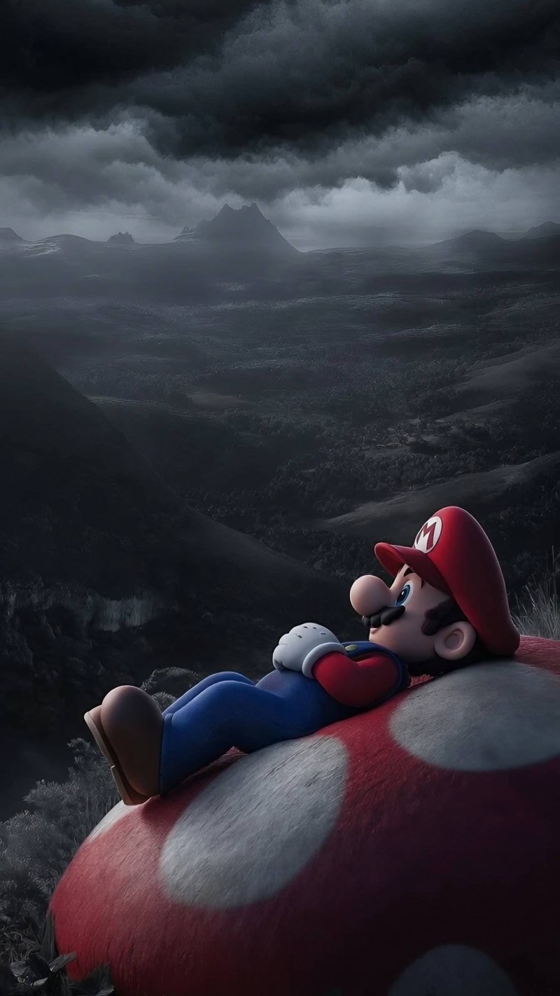 Mario's Dark Contemplation 4K Mobile Wallpaper