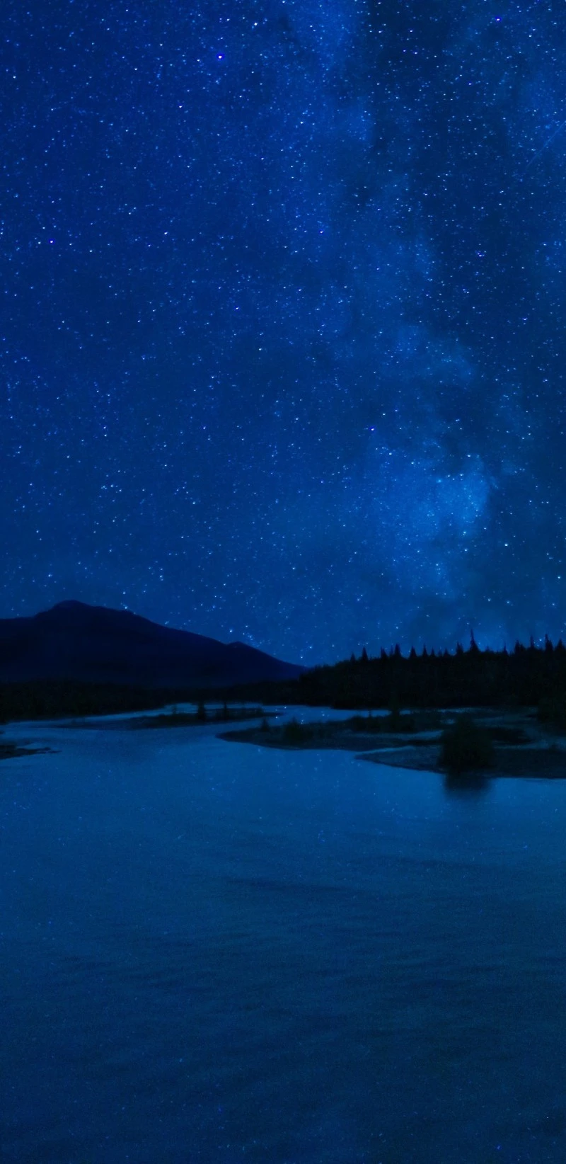 Milky Way over Calm River 4K Mobile Wallpaper
