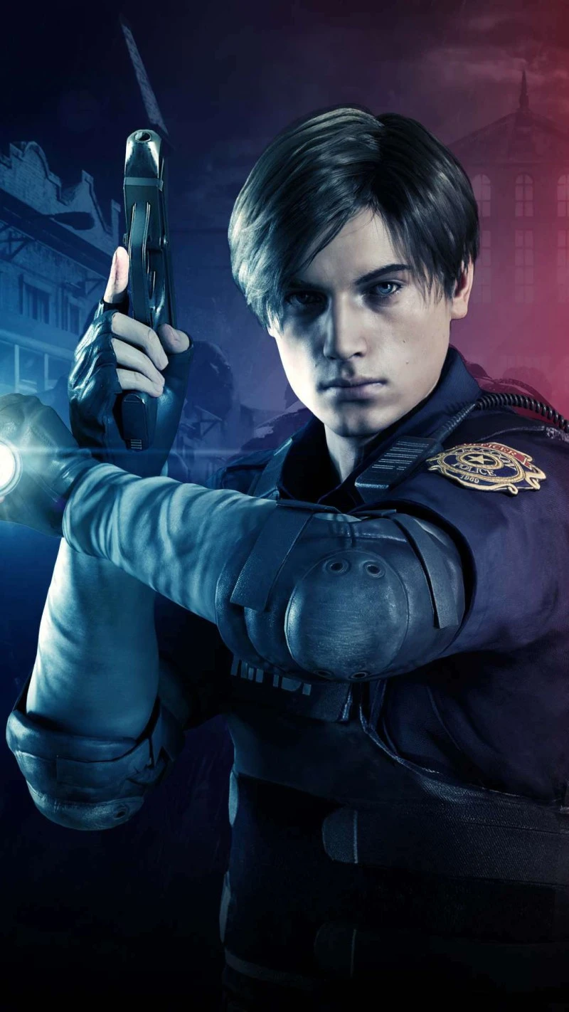 Resident Evil 2 Remake: Leon S. Kennedy Close-up 4K Mobile Wallpaper