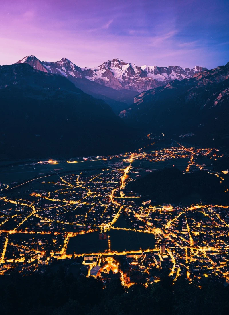 Twilight Over Interlaken 4K Mobile Wallpaper