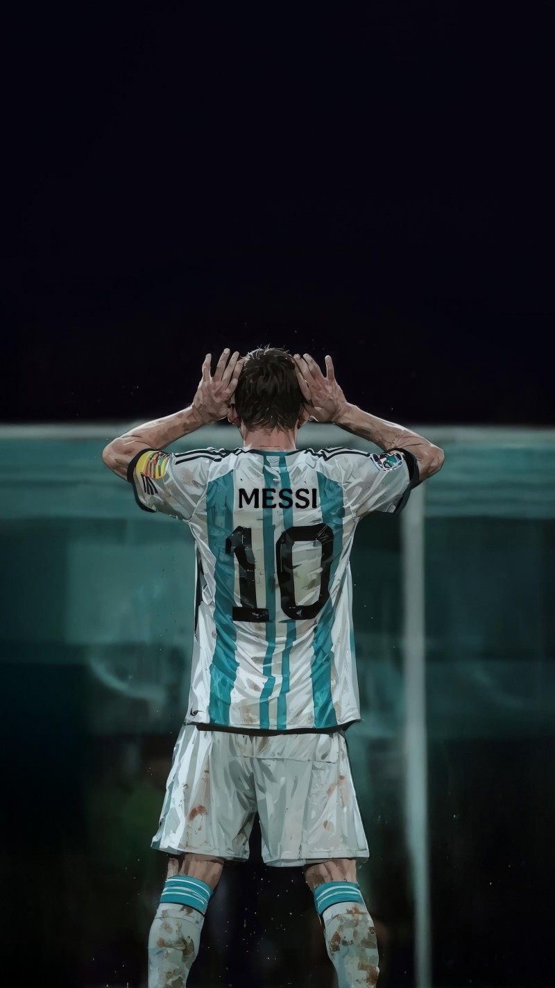 Dramatic Messi Celebration Moment AMOLED Wallpaper 4K Oc Wallpaper