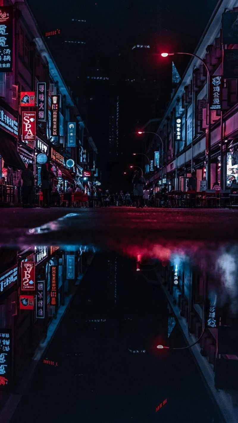 Neon Nights in Singapore 4K Mobile Wallpaper
