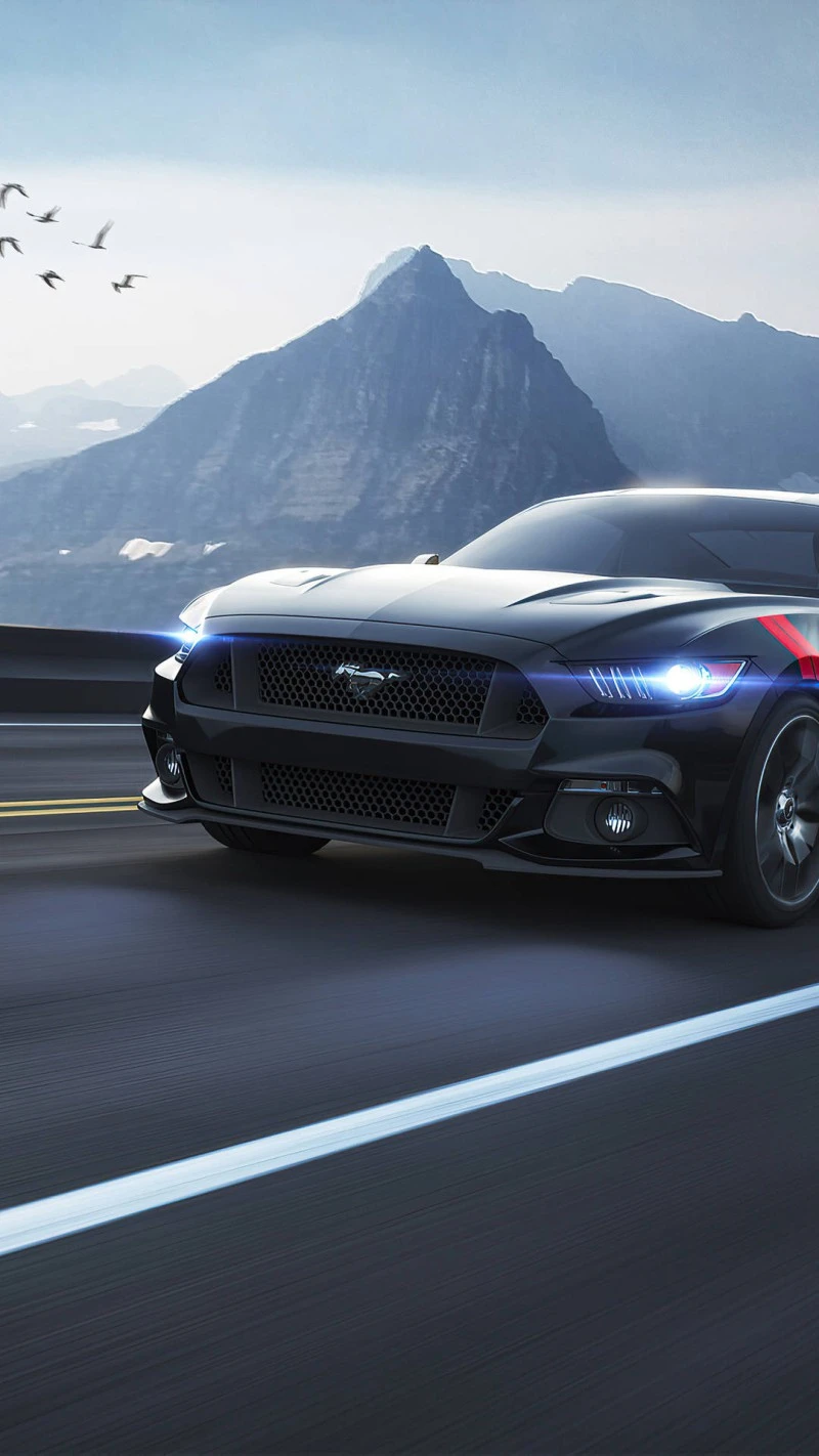 Ford Mustang on the open road 4K Mobile Wallpaper