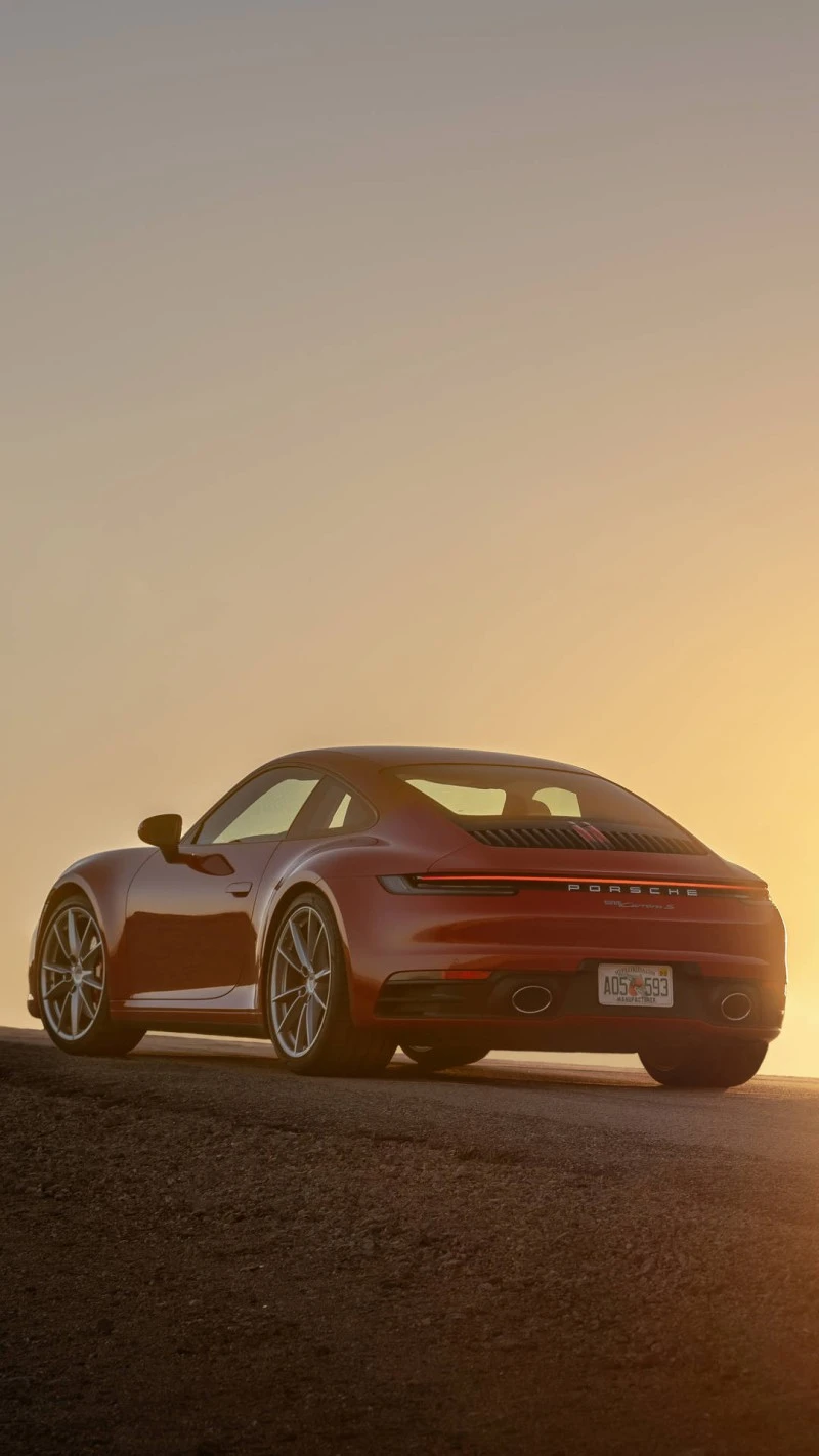 Porsche 911 at Sunset 4K Mobile Wallpaper