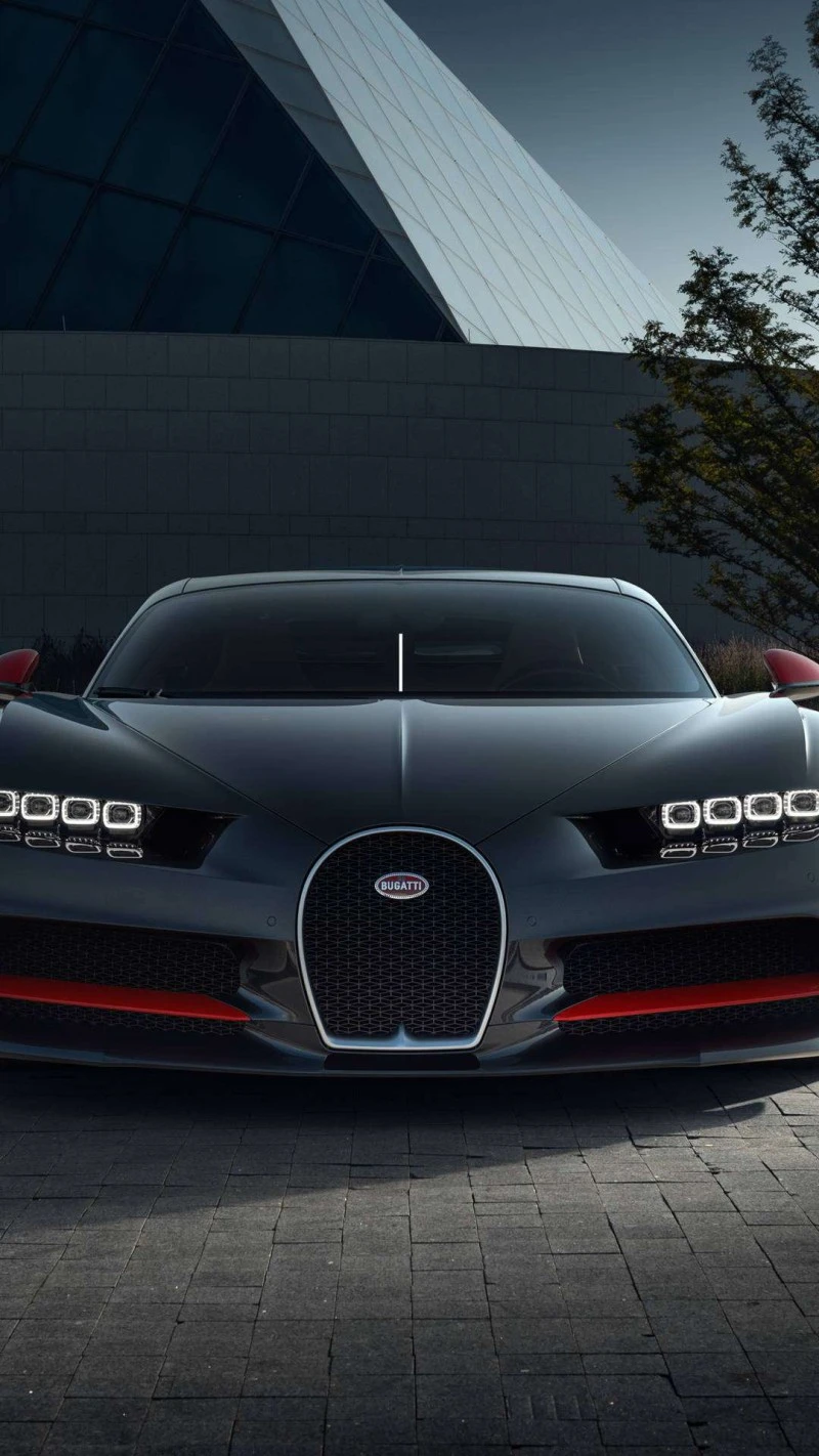 Bugatti Chiron: Front View Elegance 4K Mobile Wallpaper