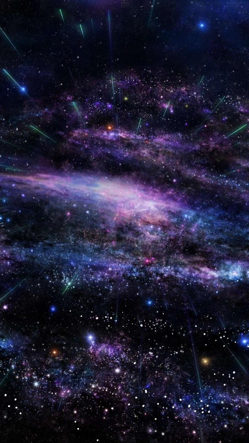 Cosmic Nebula with Shooting Stars 4K Mobile Wallpaper