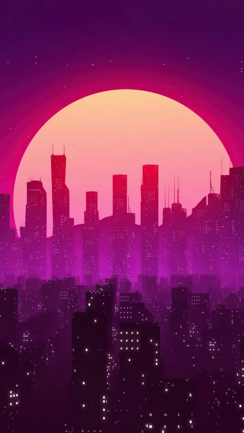 Sunset Cityscape 4K Mobile Wallpaper