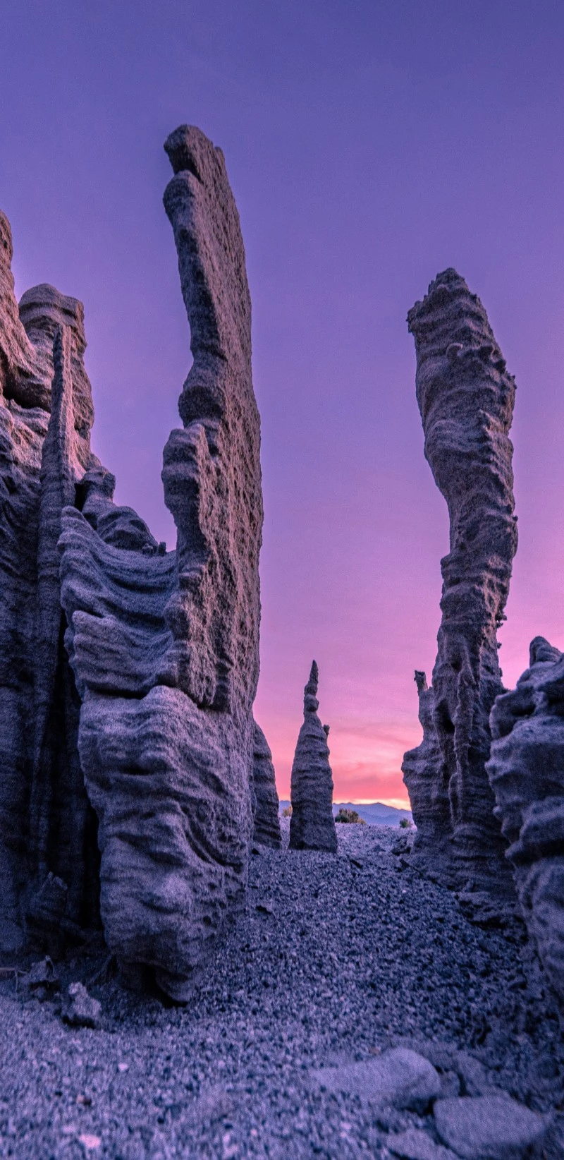 Alien Rock Formations at Sunset 4K Mobile Wallpaper