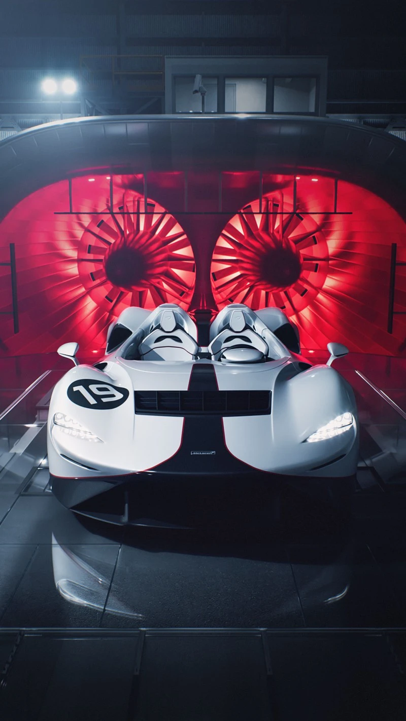 Race Car in Wind Tunnel 4K Mobile Wallpaper