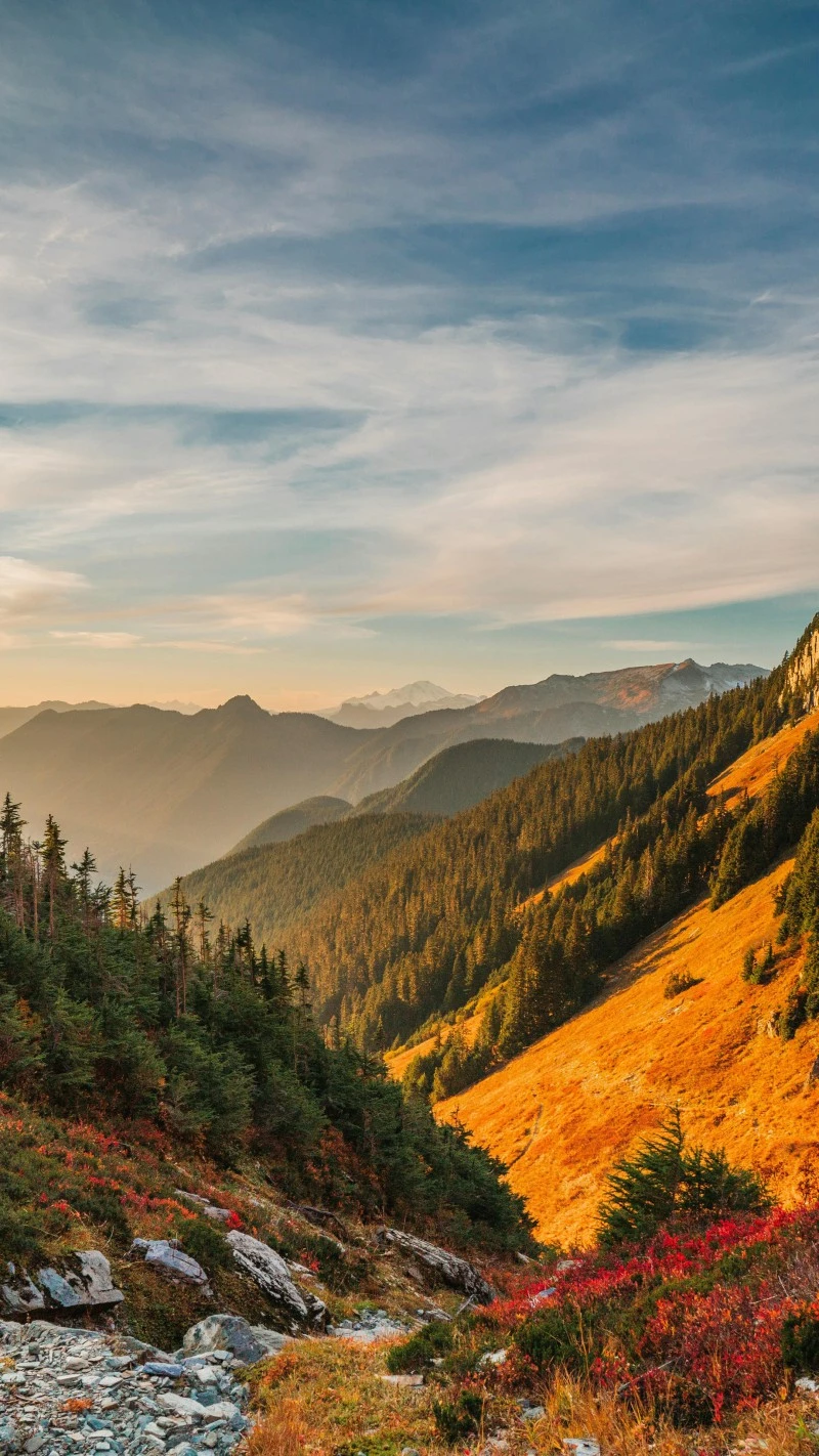 Golden Hour Mountain Range 4K Mobile Wallpaper