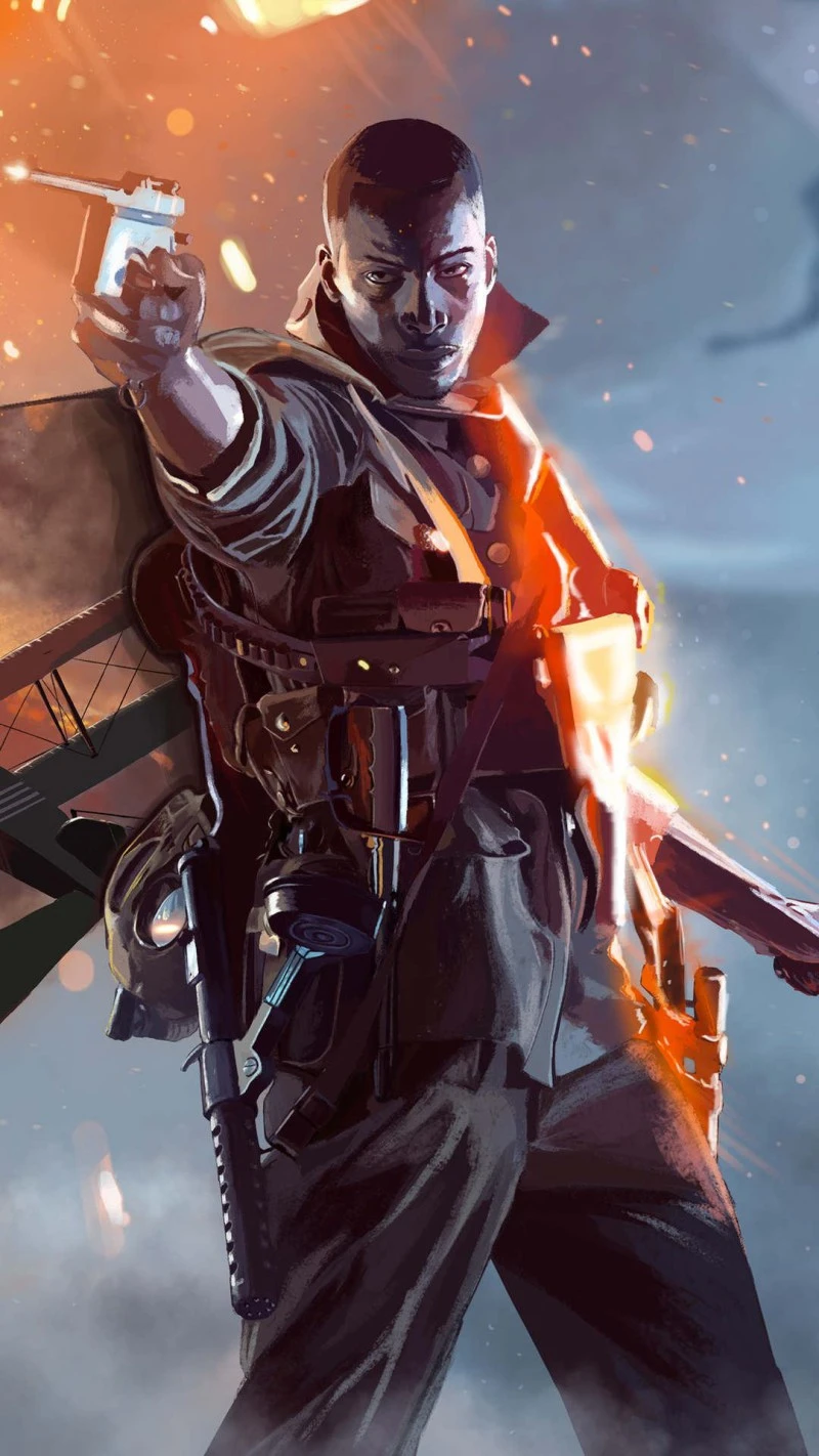World War I Aviator in Combat 4K Mobile Wallpaper