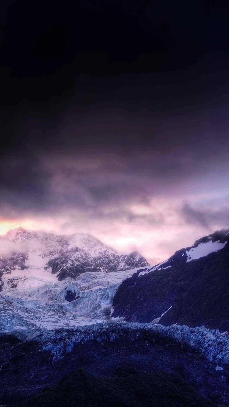 Glacier at Sunset 4K Mobile Wallpaper