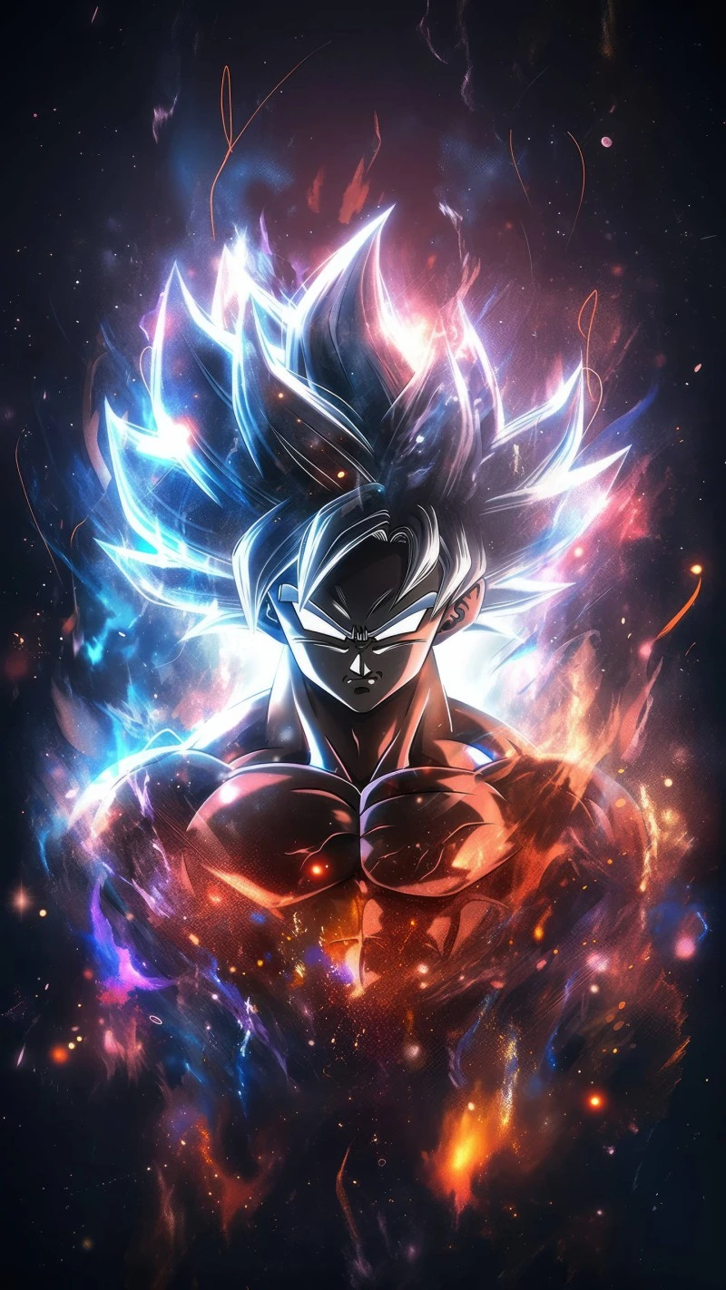 Goku Blue Energy Burst 4K Mobile Wallpaper